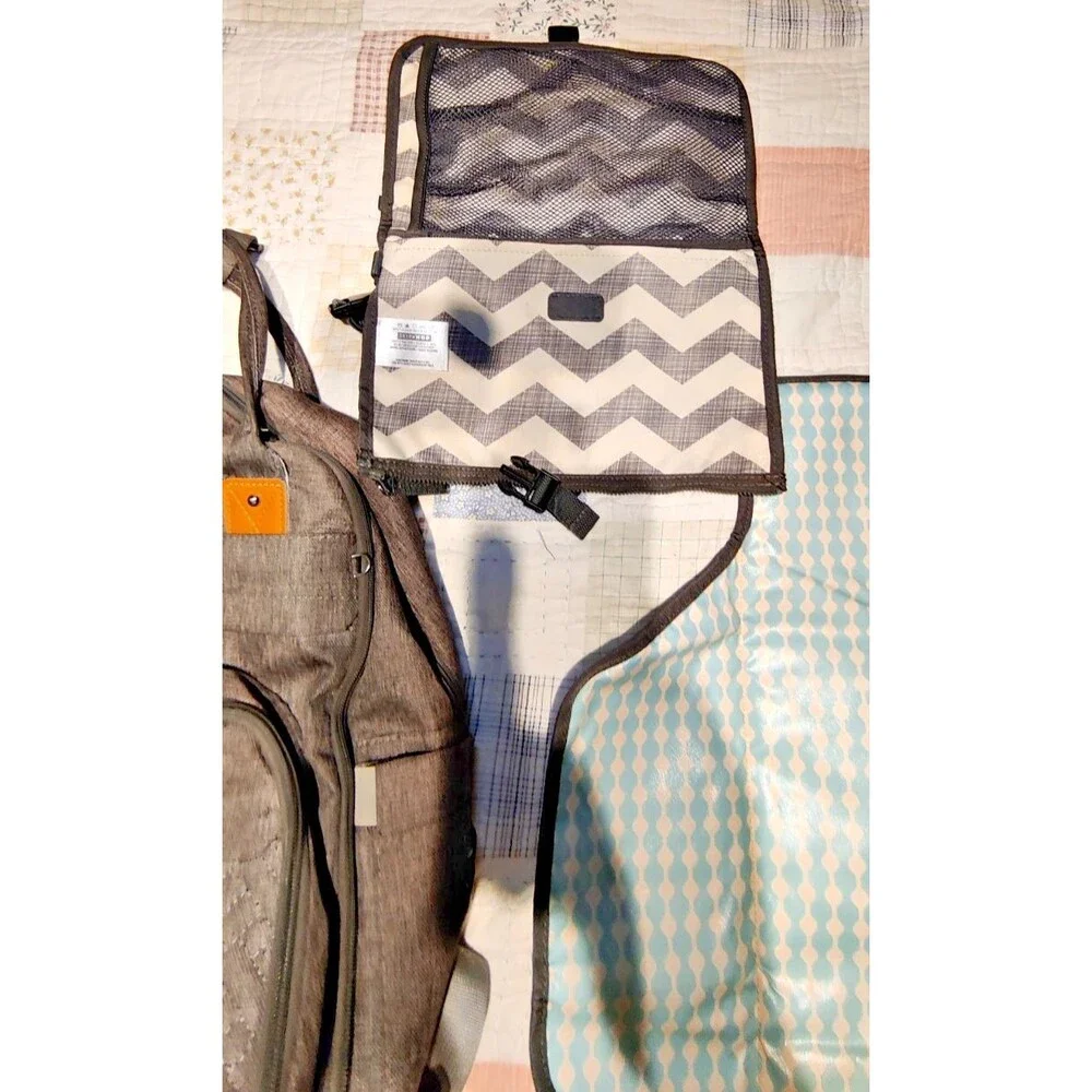 BabbleRoo Multifunction/Waterproof Diaper Bag Backpack (Dark Gray)